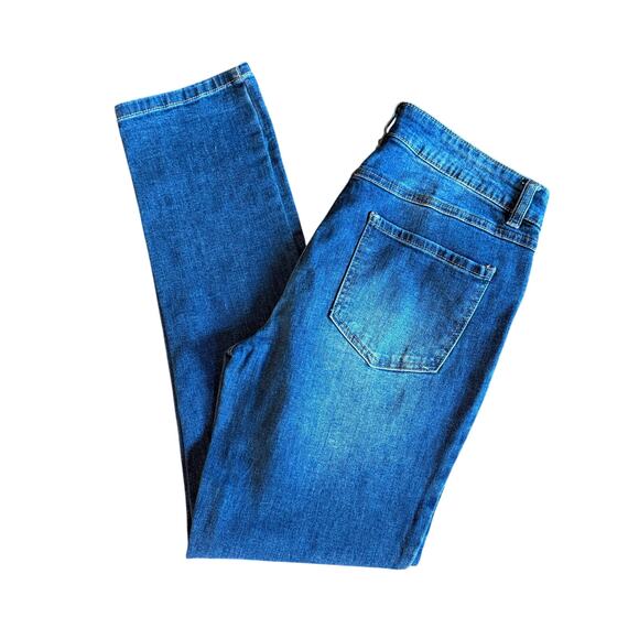 D. Jeans Women Denim Size 10 Ankle Skinny Button Fly Medium Dark Color Blue - Picture 2 of 4